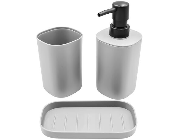 Набір аксесуарів для ванної кімнати пластиковий Bathroom Solutions 3 предмети Аврора картинка 3 вартість