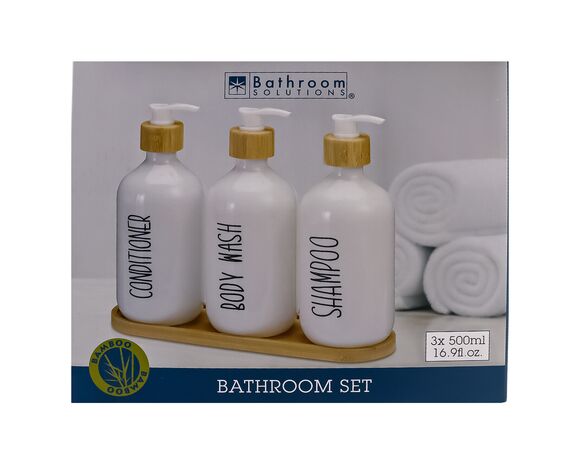 Набір дозаторів для рідкого мила пластикових Bathroom Solutions 3 шт Аврора картинка 3 дешево