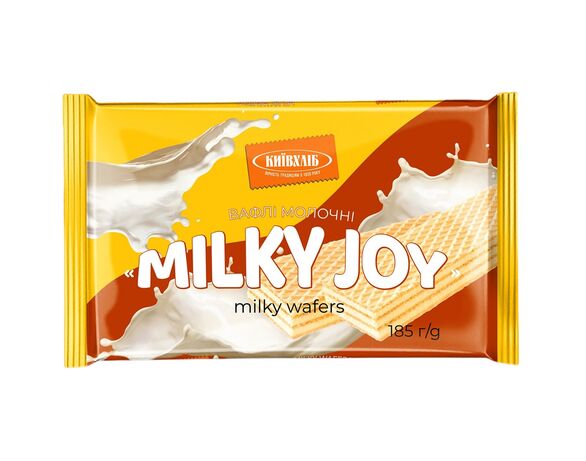 Вафлі КИЇВХЛІБ MILKY JOY з молочною начинкою 185 г Аврора фото