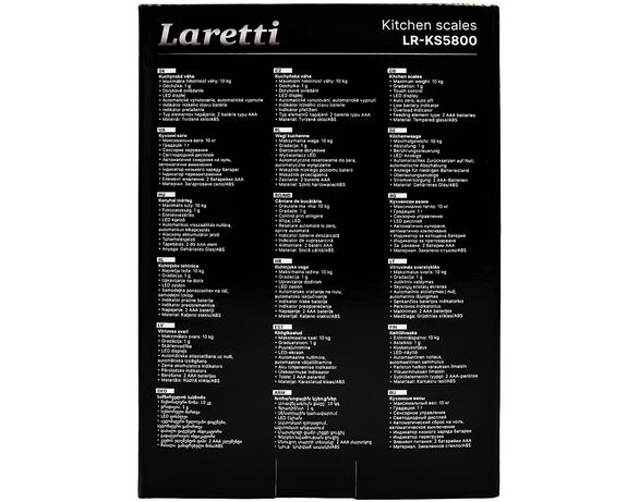 Ваги кухонні електричні Laretti LR-KS5800 максимальна вага 10 кг Аврора картинка 5 відгуки