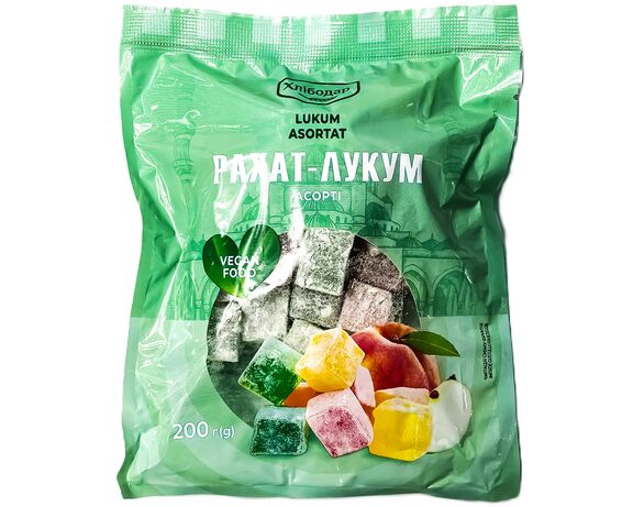 Цукерки м'які Хлібодар Рахат-лукум Асорті 200 г Аврора картинка 2 з доставкою