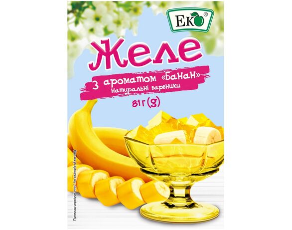 Желе ЕКО з ароматом банану 81 г Аврора каталог