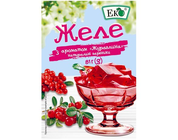Желе ЕКО з ароматом журавлини 81 г Аврора ціна
