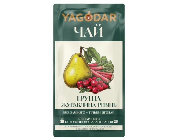 Чай концентрат рідкий YAGODAR Груша, журавлина, ревінь 50 г в інтернет-магазині Аврора