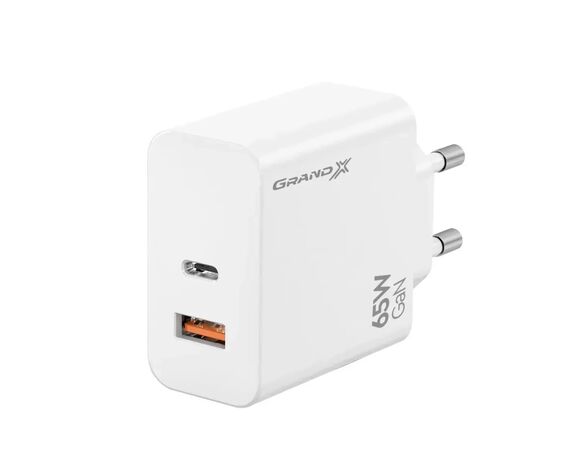 Адаптер зарядний мережевий Grand-X CH-960W USB-А+Type-C білий Аврора відгуки