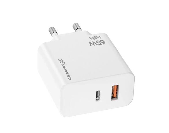 Адаптер зарядний мережевий Grand-X CH-960W USB-А+Type-C білий Аврора картинка 2 недорого