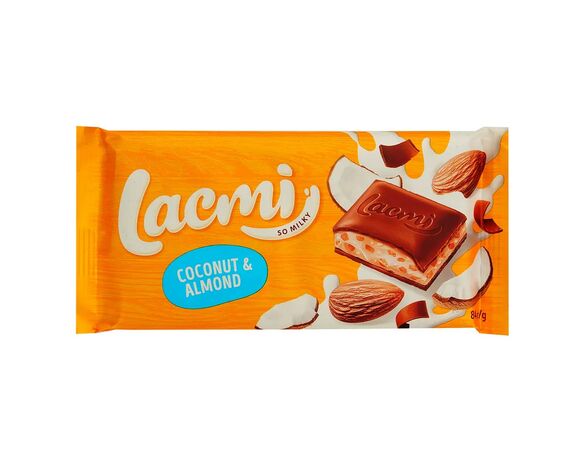 Шоколад молочний ROSHEN Lacmi з мигдалем, кокосом 84 г Аврора фото