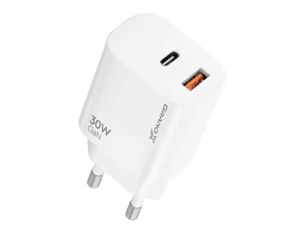 Адаптер зарядний мережевий Grand-X CH-360W USB-А+Type-C білий Аврора картинка 2 каталог