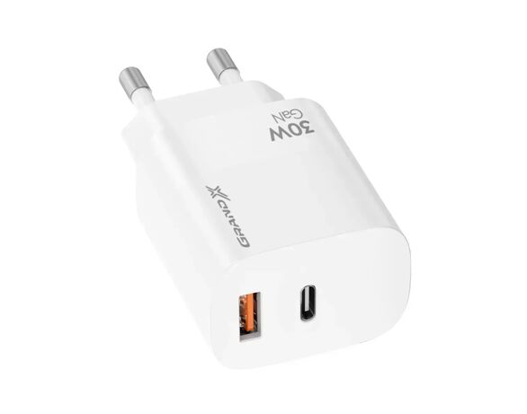Адаптер зарядний мережевий Grand-X CH-360W USB-А+Type-C білий Аврора картинка 3 каталог