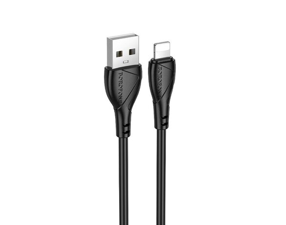 Кабель USB-А-Lightning Borofone BX121 чорний 1м Аврора картинка 2 дешево