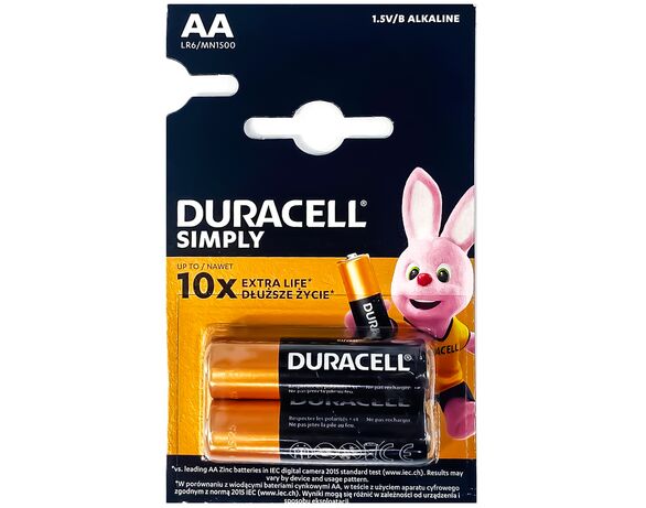 Набір батарейок алкалінові DURACELL LR06 MN1500 АА 2 шт/уп Аврора картинка 2 вартість