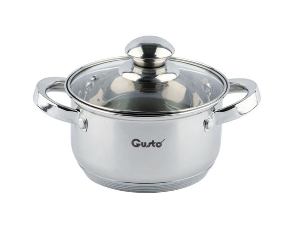 Каструля зі скляною кришкою GUSTO Nuovo Matte d=18 см 2,4 л Аврора дешево