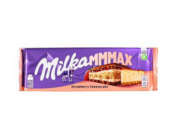 Шоколад молочний Milka Чизкейк, полунична начинка з печивом 300 г Аврора ціна