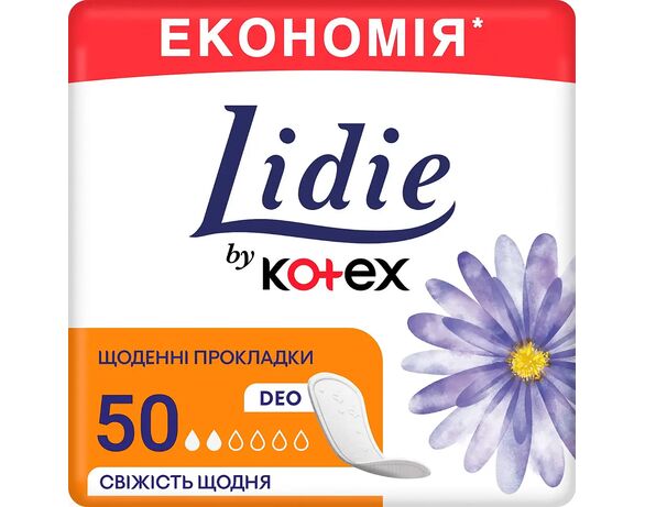 Прокладки щоденні Lidie by Kotex Нормал Deo 50 шт Аврора картинка 3 з доставкою