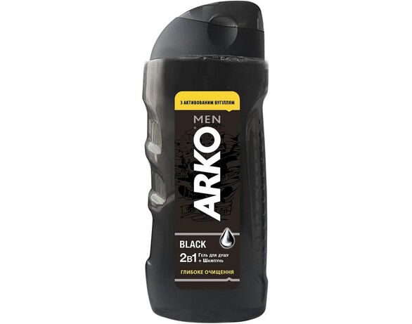 Шампунь-гель для душу 2в1 Arko men Black 260 мл Аврора фото