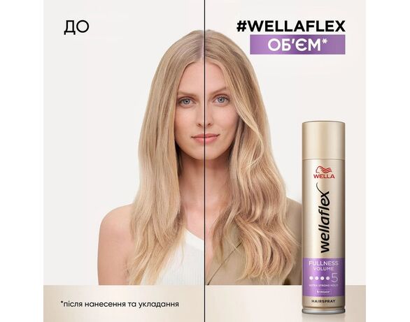 Лак для тонкого волосся WELLAFLEX Об'єм Супер Сильна Фiксація 250мл Аврора картинка 4 фото