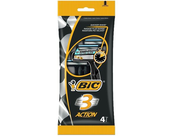 Набір станків для гоління одноразових Bic 3 Action 4 шт/уп Аврора ціна