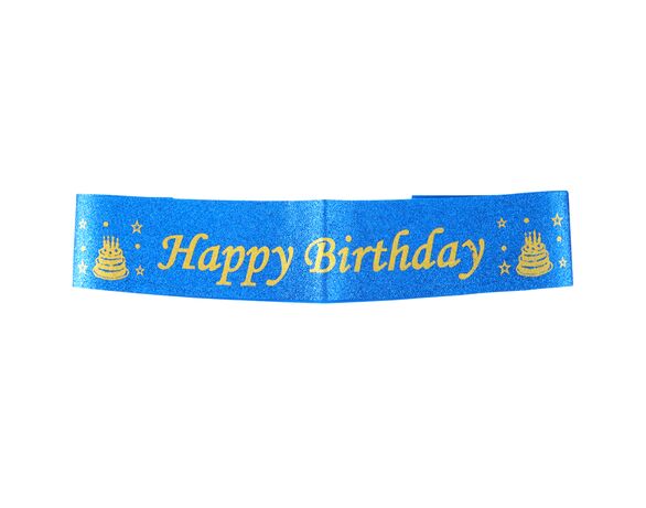 Стрічка через плече Нappy Birthday з блискітками Аврора вартість