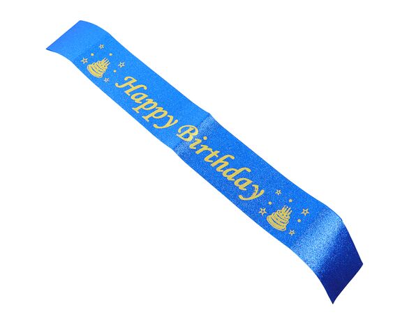 Стрічка через плече Нappy Birthday з блискітками Аврора картинка 2 недорого