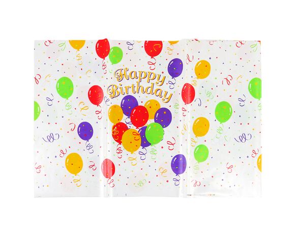 Скатертина для столу декоративна Нappy Birthday 140х180 см Аврора картинка 3 ціна