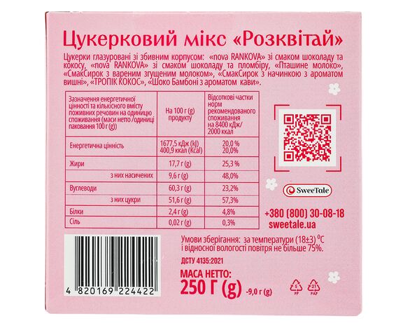 Набір цукерок глазурованих SweeTale Розквітай мікс 250 г Аврора картинка 2 дешево