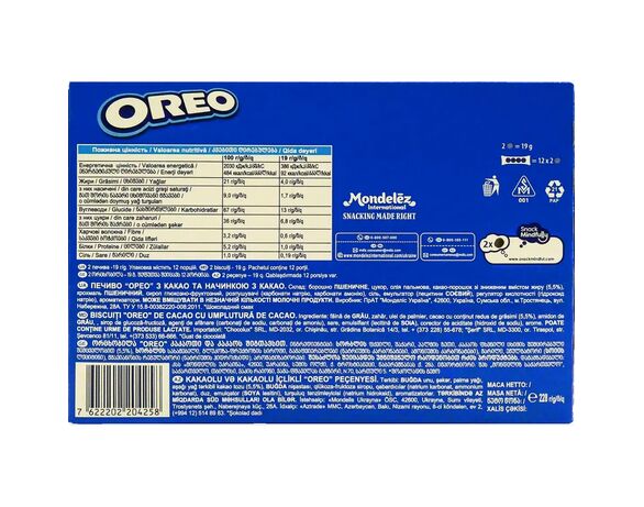 Печиво-сендвіч з какао Oreo з начинкою какао 228 г Аврора картинка 2 з доставкою
