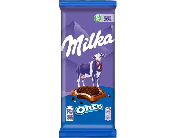 Шоколад молочний Milka з начинкою печива оreo, ваніль 92 г Аврора фото