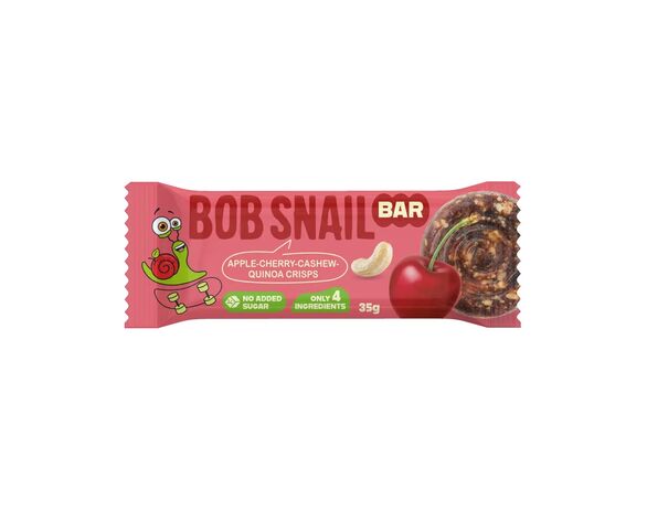 Батончик фруктовий BOB SNAIL Яблуко-Вишня-Кеш’ю-Кріспи Кіноа 35 г Аврора фото