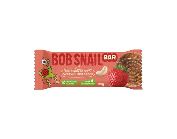 Батончик фруктовий BOB SNAIL Яблуко-Полуниця-Кеш’ю-Кріспи Кіноа 35 г Аврора недорого