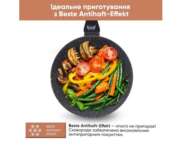 Сковорода алюмінієва антипригарна глибока Krauff Fry Power d=28 см Аврора картинка 7 ціна
