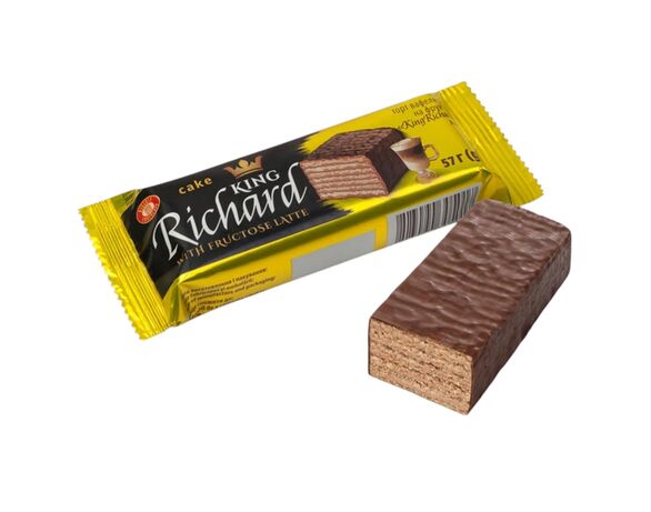 Торт вафельний Бісквіт-Шоколад King Richard Лате 57 г в інтернет-магазині Аврора