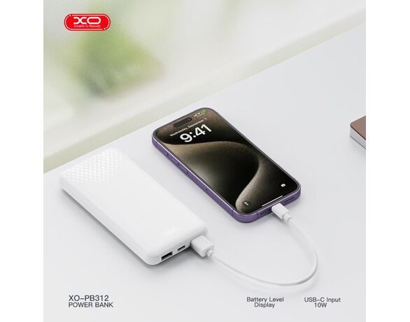 Пристрій зарядний PowerВank XO PB312 білий 10000 mAh картинка 4 в інтернет-магазині Аврора