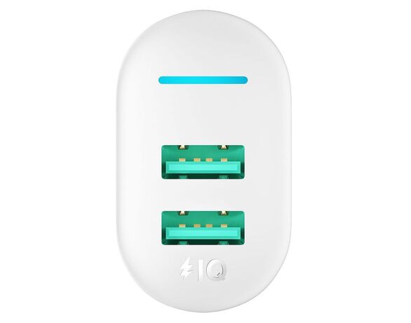 Адаптер зарядний мережевий Yoki Led Series YK-2.4Dual 2USB білий Аврора картинка 2 дешево