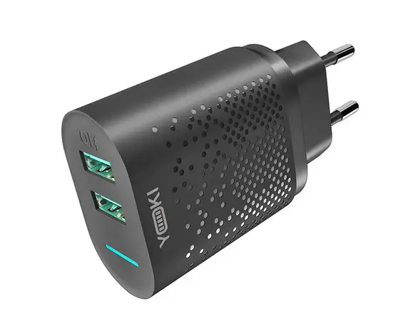 Адаптер зарядний мережевий Yoki Led Series YK-2.4Dual 2USB чорний Аврора картинка 4 ціна