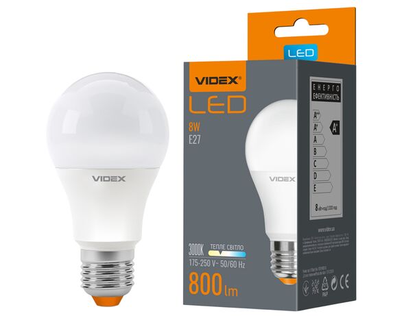Лампа LED VIDEX A60e 8Вт E27 4100K 220В Аврора купити