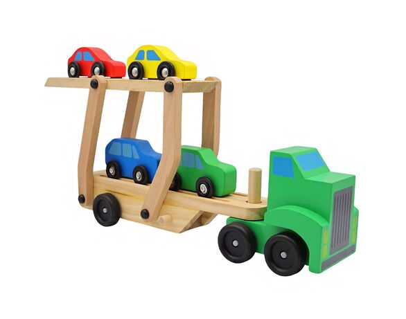 Набір іграшковий дерев'яний Трейлер з автомобілями Аврора картинка 2 вартість