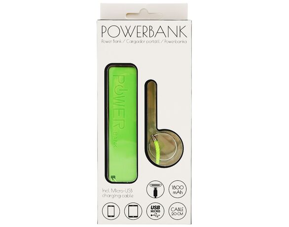 Пристрій зарядний PowerBank 1800 мА·год з кабелем кольоровий Аврора фото