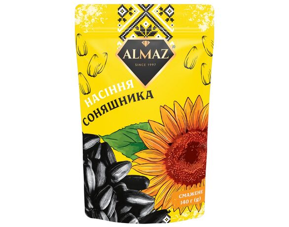 Насіння соняшника смажене ALMAZ Смугасте несолоне 140 г Аврора купити