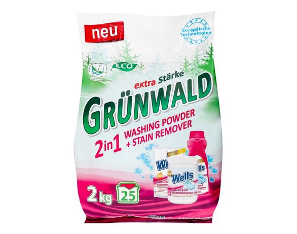 Порошок пральний, безфосфатний універсальний 2в1 Grunwald 2 кг Аврора недорого