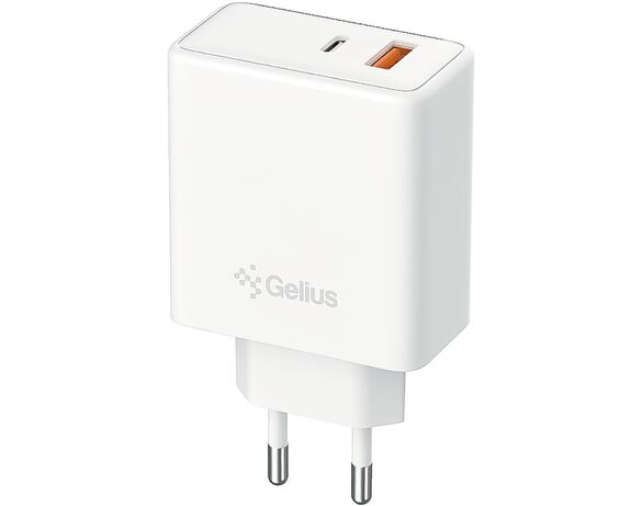 Адаптер зарядний мережевий Gelius Ampix GP-HC070 USB+Type-C білий Аврора картинка 3 відгуки
