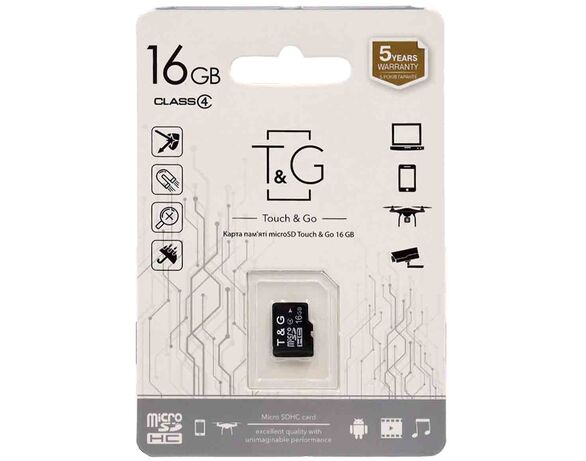 Карта пам'яті без адаптера T&G microSDHC Сlass 4 16 Гб Аврора дешево