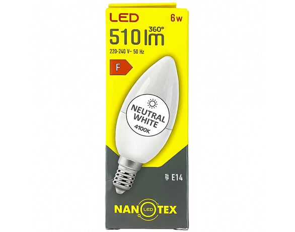 Лампа Led Nanotex C37 6 Вт E14 4100K 220 В в інтернет-магазині Аврора