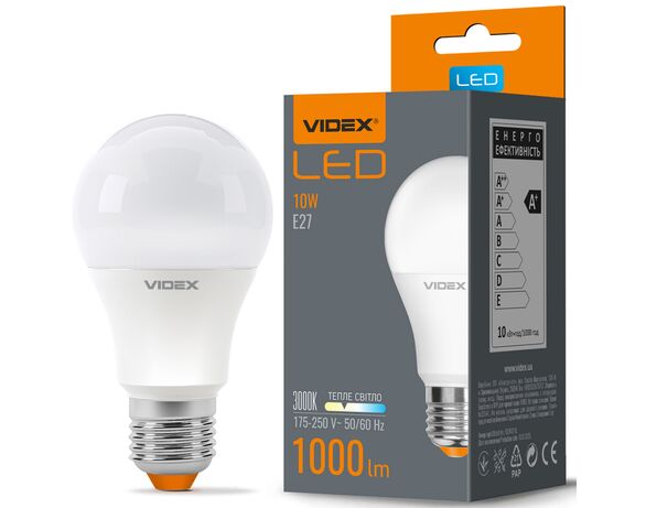 Лампа Videx A60e 10W E27 3000K 220V Аврора купити
