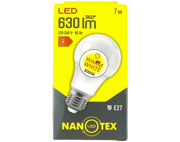 Лампа LED NANOTEX A60 7Вт E27 3000K 220В Аврора ціна