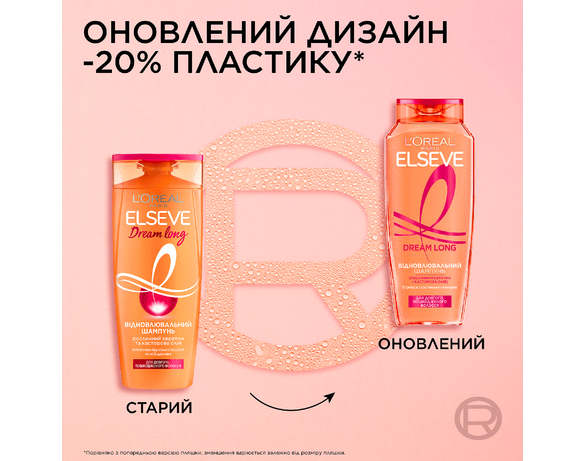 Шампунь для пошкодженного волосся LOREAL ELSEVE Dream Long 400 мл картинка 3 в Аврорі