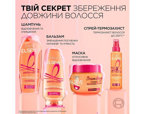 Шампунь для пошкодженного волосся LOREAL ELSEVE Dream Long 400 мл Аврора картинка 7 ціна
