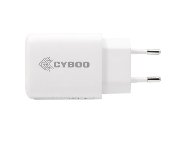 Адаптер для зарядки мережевий Cyboo USB+Type-C 20 Вт Аврора картинка 2 недорого