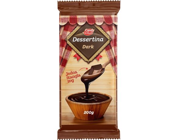Глазур кондитерська какаова для розтоплення Dessertina Dark 200 г Аврора недорого