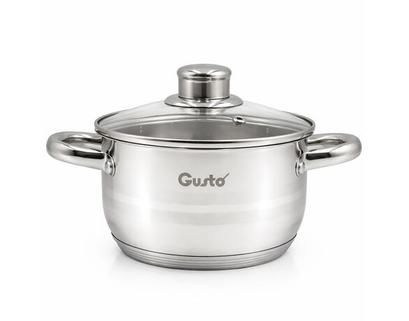 Каструля зі скляною кришкою GUSTO Nuovo Matte d=16 см 1,9 л Аврора відгуки
