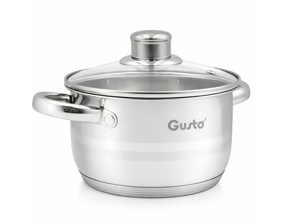 Каструля зі скляною кришкою GUSTO Nuovo Matte d=16 см 1,9 л Аврора картинка 2 з доставкою